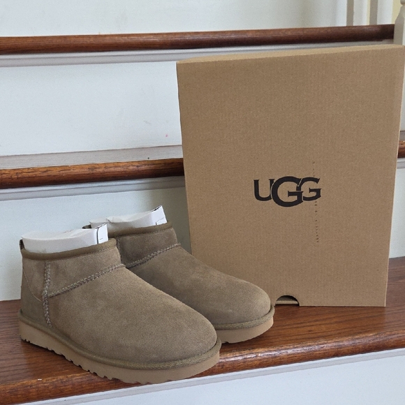 UGG Shoes - UGG classic ultra mini khaki boots size 7 NIB